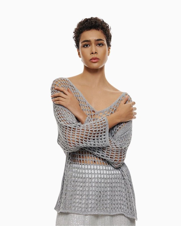 Access - Metallic Knit Blouse 