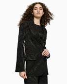 Side view of Access Jacquard Blazer showing Padded Shoulders and Regular Fit