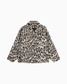 Back view of Alix animal print jacket with bull embroidery detail