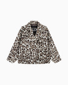 Alix The Label biker jacket with all-over jaguar animal print