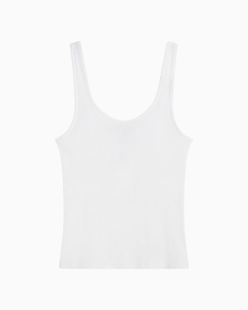 Alix The Label rib tank top soft white back view – Áines Boutique