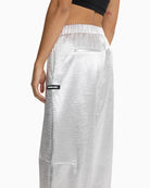 Alix The Label shiny barrel pants silver side view – Áines Boutique