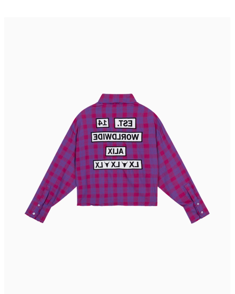 Flat lay back view showing statement text