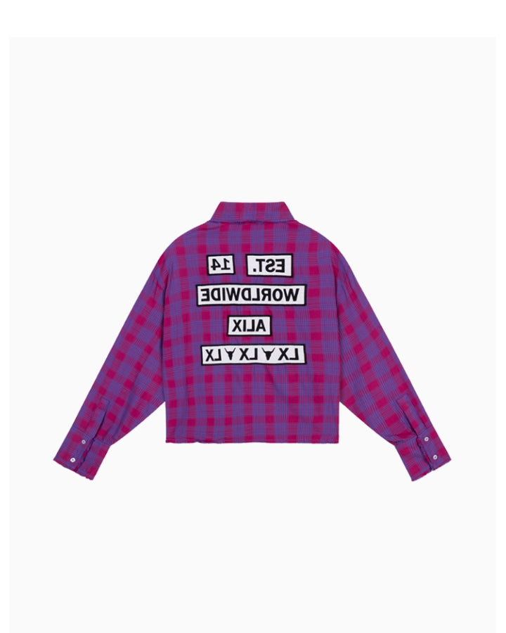 Flat lay back view showing statement text