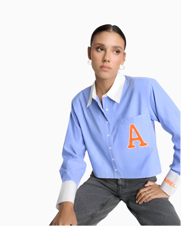 Alix The Label - Cropped Stripe Blouse