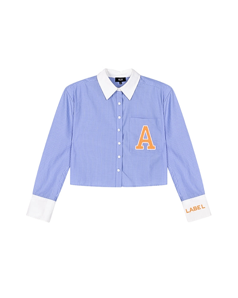 Alix The Label - Cropped Stripe Blouse