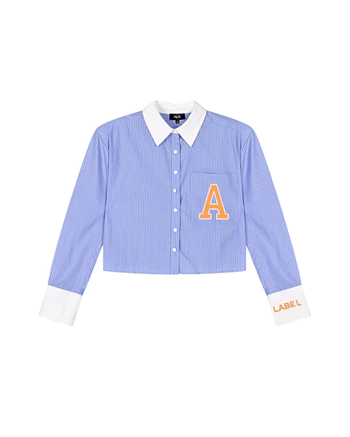 Alix The Label - Cropped Stripe Blouse