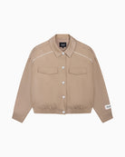 Alix The Label 2 tone jacket camel front detail piping
