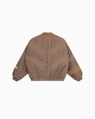 Alix The Label Plissé Bomber camel flat lay back view