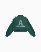 Alix The Label Tapes Training Jacket green flat lay back view with artwork