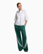 Alix The Label Tapes Training Pants green front detail with white tapes