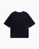 Alix The Label slub T-shirt black back view with embroidery