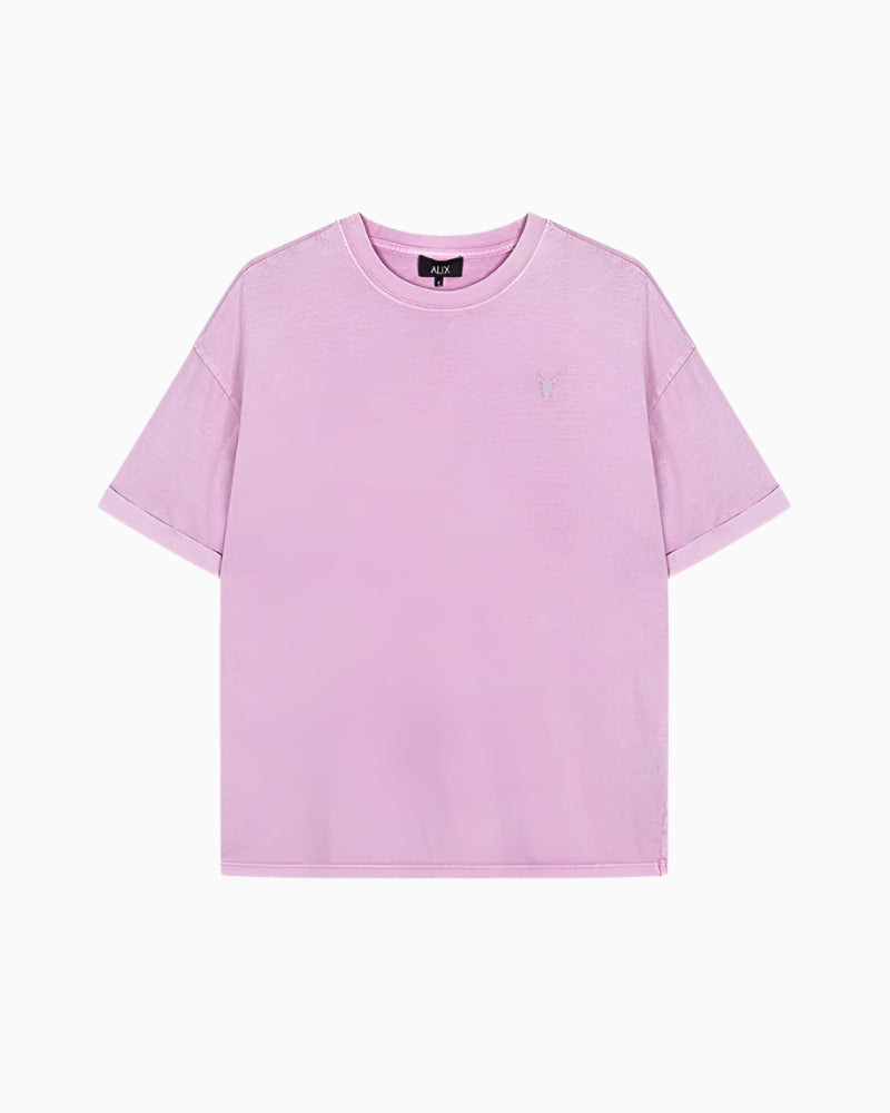 Front view of Alix the Label T-shirt featuring “Adventure” graphic print in bold lettering