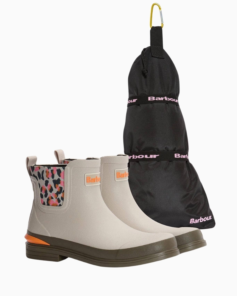 Barbour Abbeyfield packable ankle wellingtons folded in branded bag – Áines Boutique