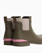 Barbour Abbeyfield packable ankle wellingtons olive back view – Áines Boutique