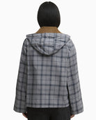 Barbour Carnforth tartan casual jacket grey back view – Áines Boutique