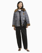 Woman wearing Barbour Carnforth tartan casual jacket – Áines Boutique