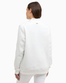 Barbour Cynthia half zip jumper white, woman wearing back view – Áines Boutique