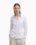 Barbour Derwent Long-Sleeved Shirt white front view – Áines Boutique