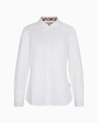 Barbour Derwent Long-Sleeved Shirt white front view – Áines Boutique