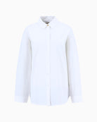 Barbour Edith oversized white shirt front on white background – Áines Boutique