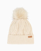 Barbour Elsdon cable knit beanie front view – Áines Boutique