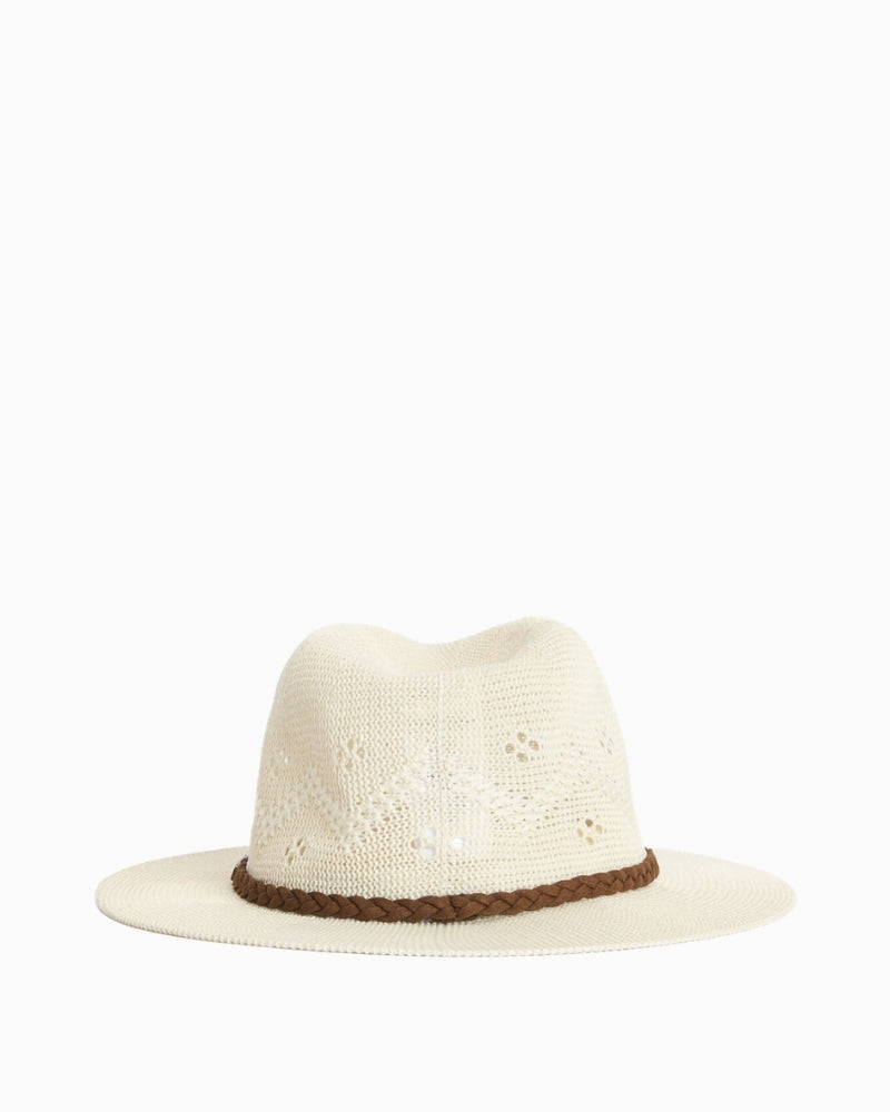 Barbour Flowerdale trilby hat cream back view – Áines Boutique