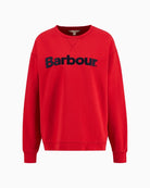 Barbour Hartland logo sweatshirt red product front on white background – Áines Boutique