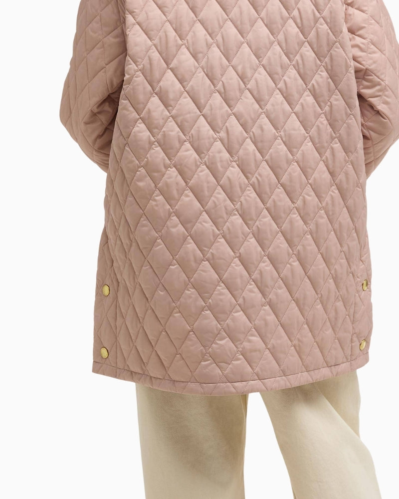 Barbour Modern Liddesdale quilted jacket pink back view – Áines Boutique