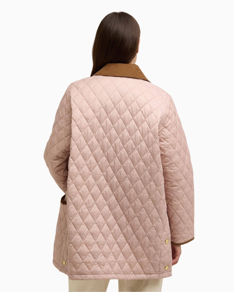 Barbour Modern Liddesdale quilted jacket pink front view – Áines Boutique