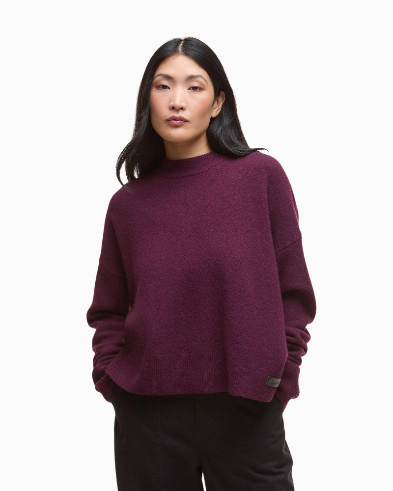 Barbour Leonie zip-up wool cardigan front view on woman – Áines Boutique