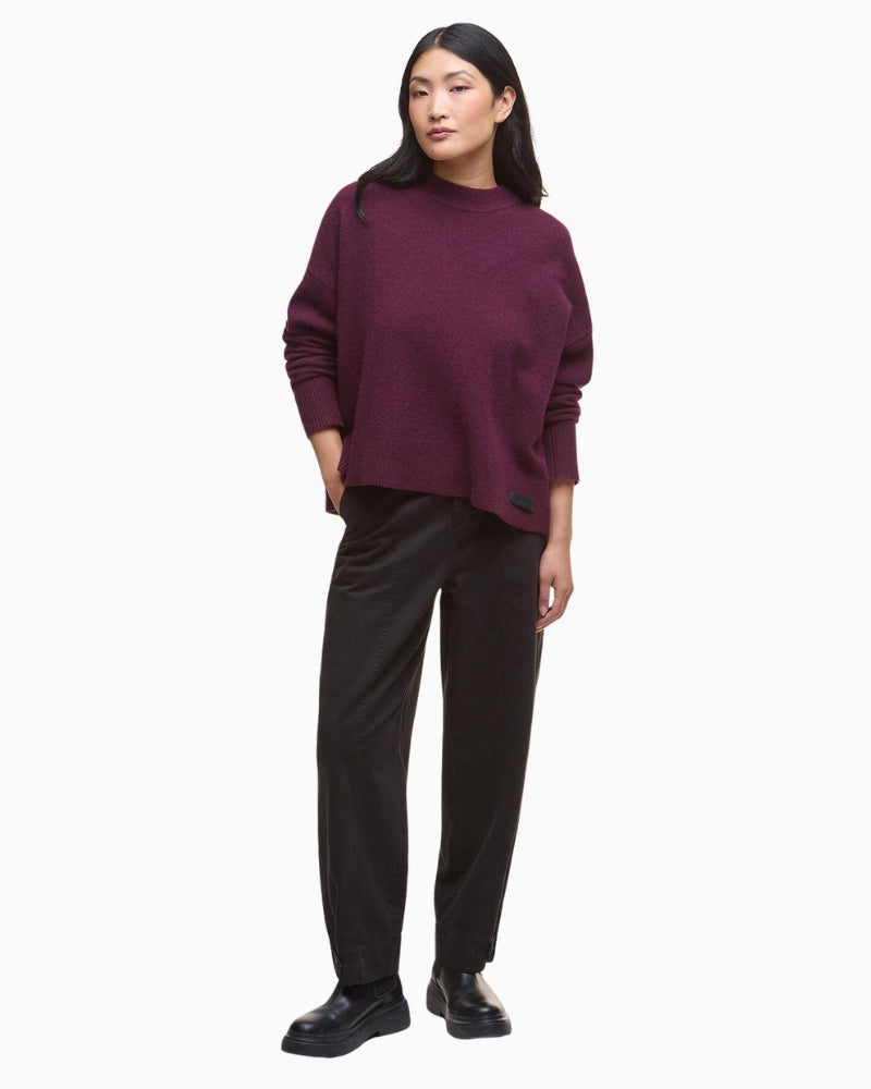 Barbour Leonie zip-up wool cardigan front view on woman – Áines Boutique