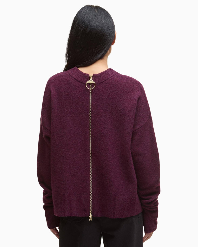 Barbour Leonie cardigan zip fastening detail – Áines Boutique