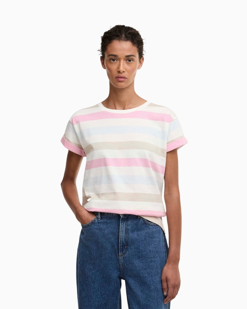Barbour Lyndale striped cotton top front view woman wearing – Áines Boutique