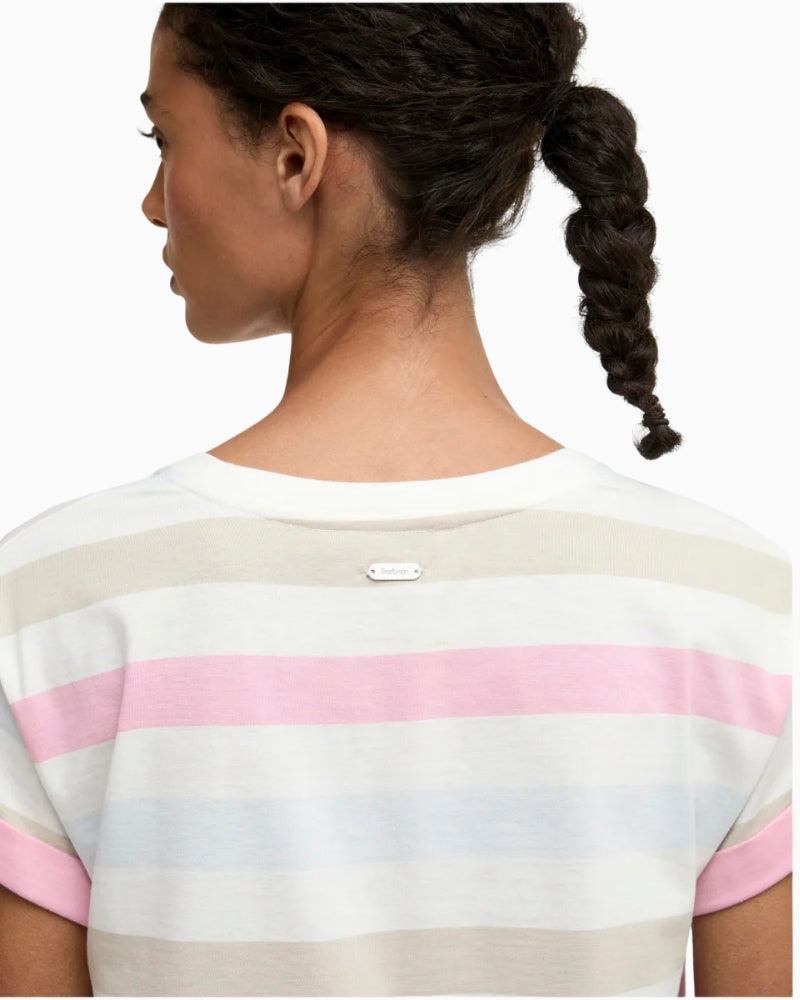 Barbour Lyndale striped cotton top Beacon triangle back neck detail – Áines Boutique