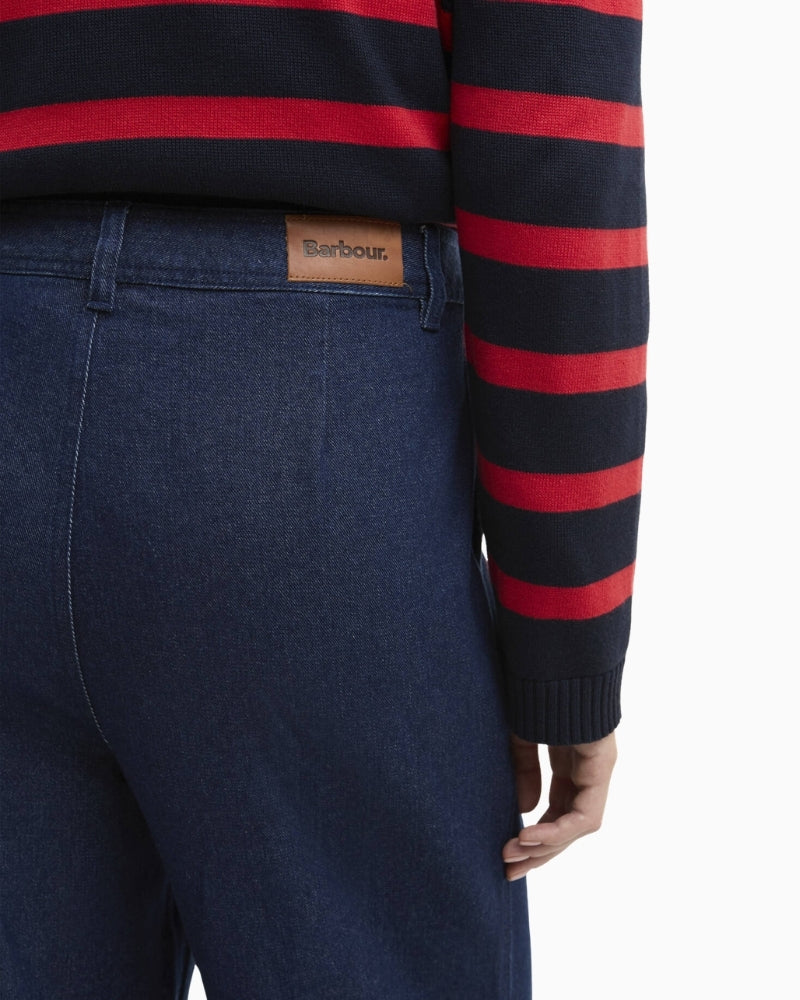 Barbour Maia jeans leather waistband patch detail – Áines Boutique