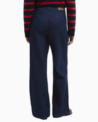 Barbour Maia wide leg jeans indigo, woman wearing back view – Áines Boutique