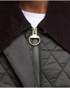 Close-up of signature Barbour corduroy collar and handwarmer pockets