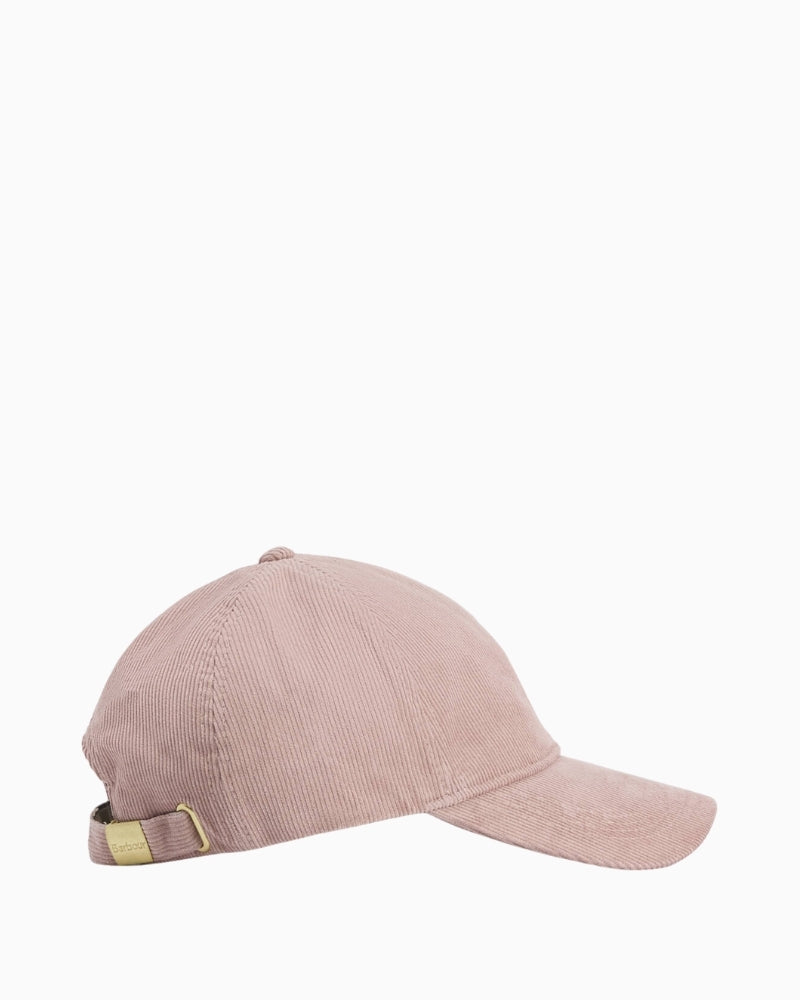 Barbour Oakley cord cap pink side view – Áines Boutique