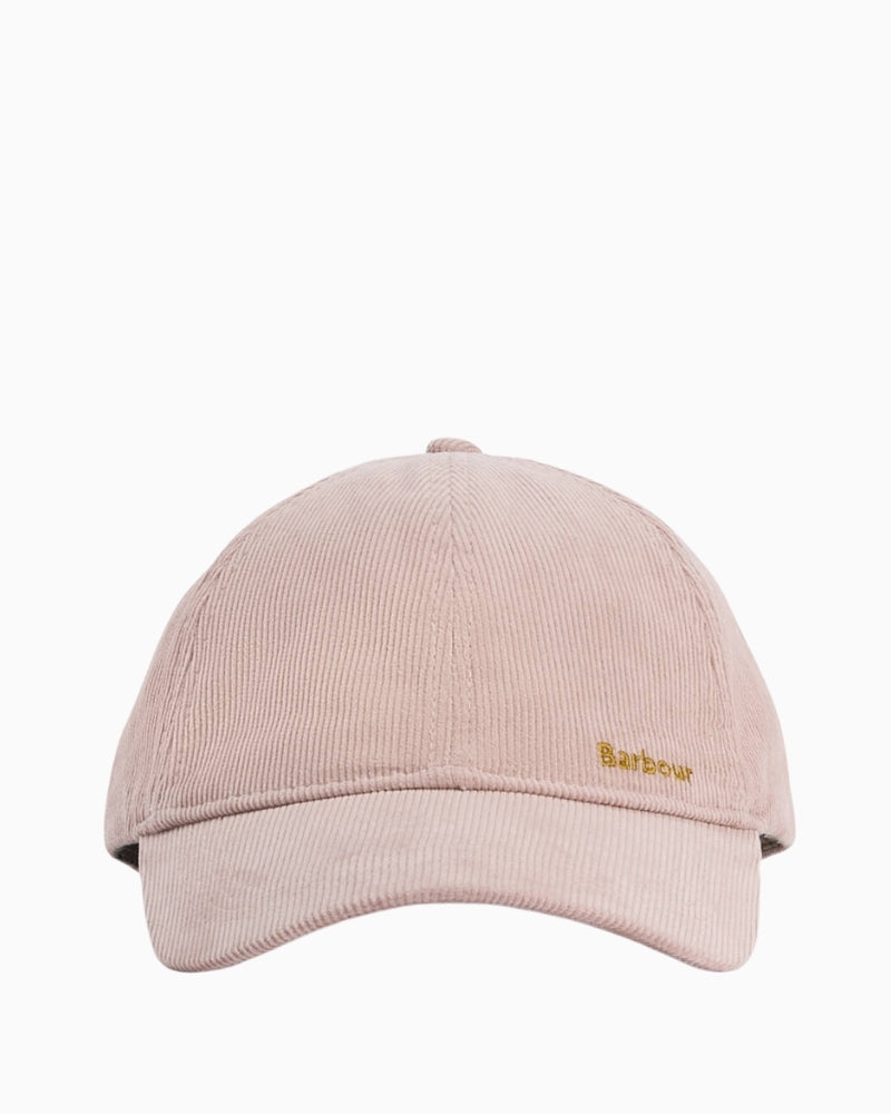 Barbour Oakley cord cap pink front view – Áines Boutique