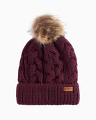 Barbour Penshaw cable knit beanie front view – Áines Boutique