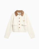 Barbour Alverstone Knitted Jacket in Ecru front view