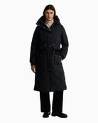 Barbour Alverstone Puffer Jacket black front view full length