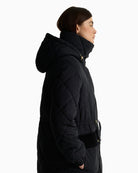 Barbour Alverstone Puffer Jacket black side profile model wear