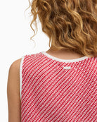 Barbour Amanda knitted vest red, back neckline detail – Áines Boutique