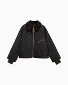 Barbour Arlene Checked Wax Jacket in Olive product front view