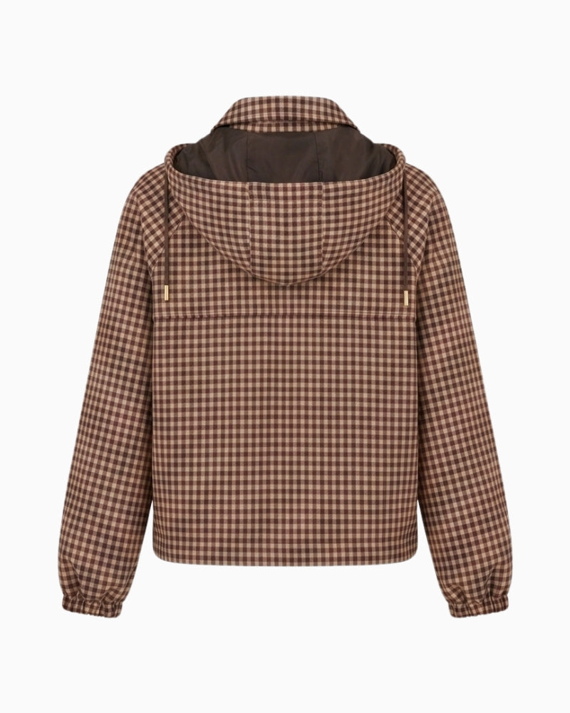 Barbour Audrey Showerproof Jacket in Burgundy back view