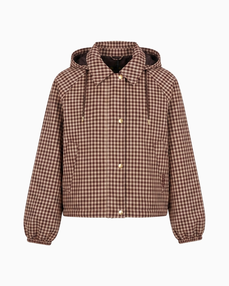 Barbour Audrey Showerproof Jacket in Burgundy front view