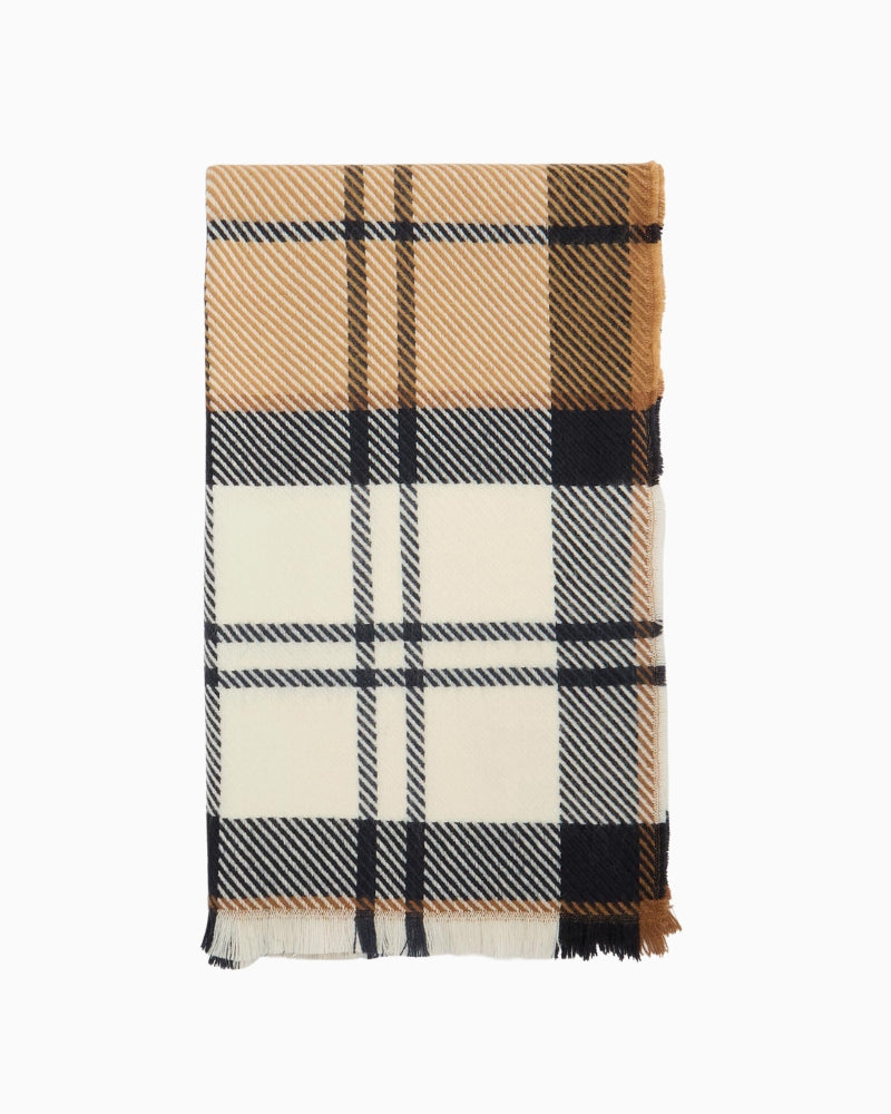 Barbour scart in soft knit tecxture- flat lay and folded