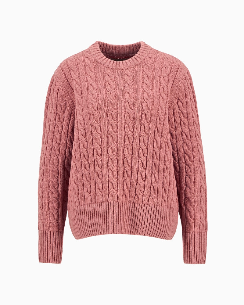 Flat lay of the Barbour Belford Jumper in Arabesque Pink